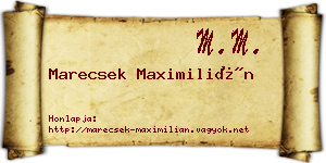 Marecsek Maximilián névjegykártya